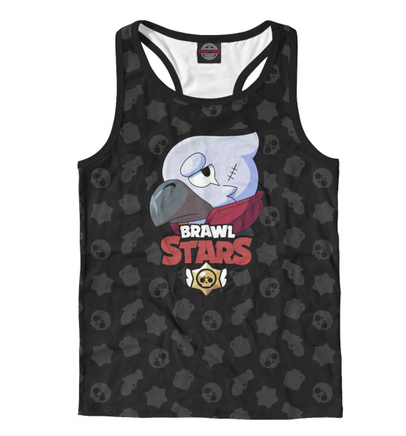 Мужская майка-борцовка с изображением Brawl Stars цвета Белый