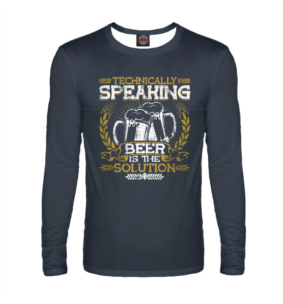 Мужской лонгслив с изображением Home Brewing Craft Beer цвета Белый