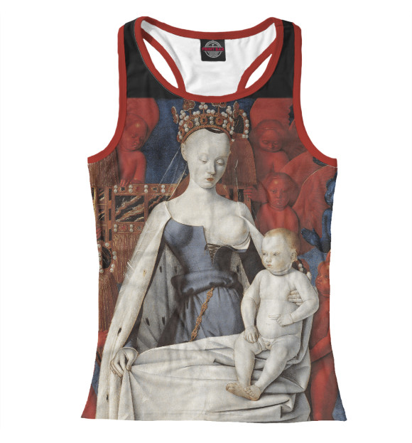 Женская майка-борцовка с изображением Madonna and child цвета Белый