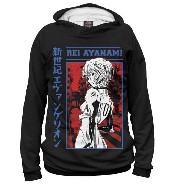 Мужское худи с изображением Neon Genesis Evangelion цвета Белый