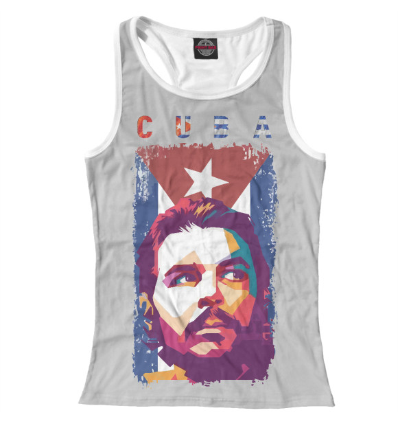 Женская майка-борцовка с изображением Куба цвета Белый