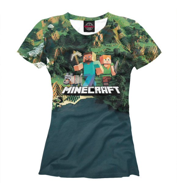 Женская футболка с изображением Minecraft цвета Белый
