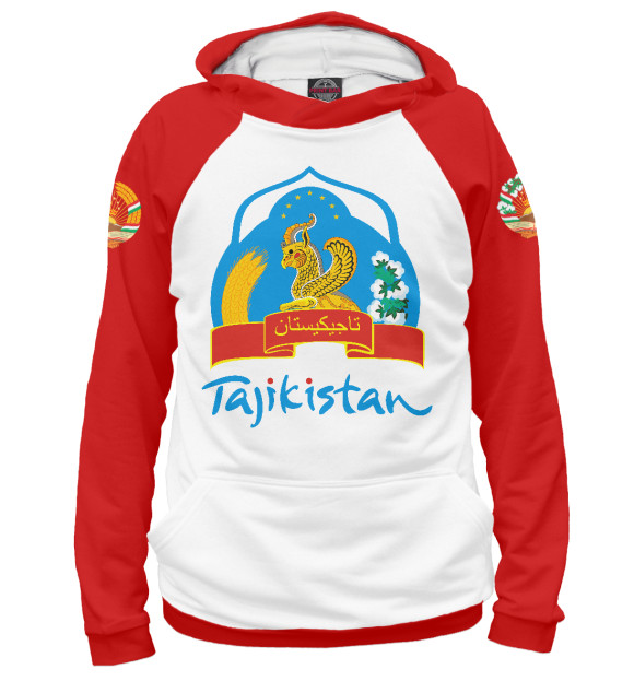 Женское худи с изображением Tajikistan цвета Белый