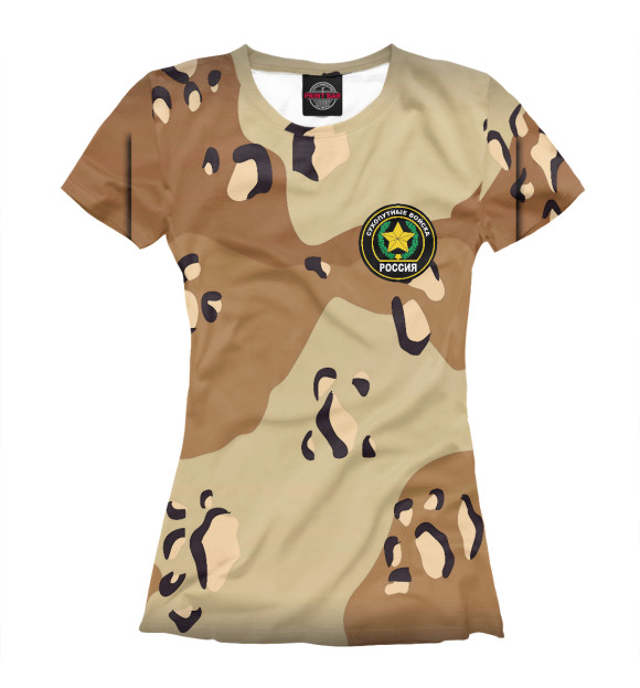 Женская футболка с изображением Сухопутные войска цвета Белый