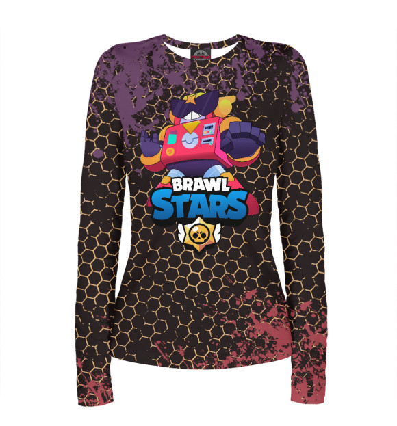 Женский лонгслив с изображением Brawl Stars Вольт цвета Белый