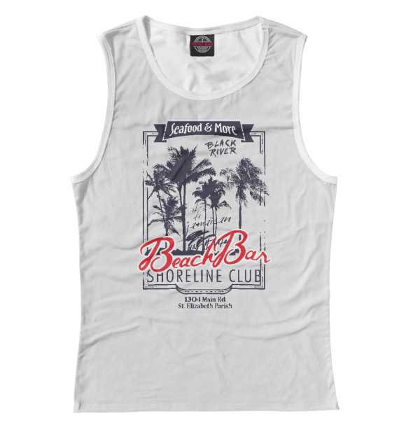 Майка для девочки с изображением Beach bar shoreline цвета Белый