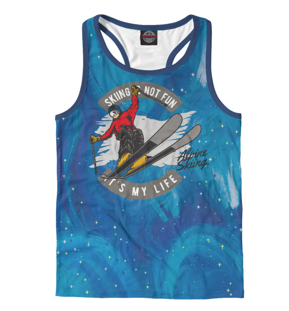 Мужская майка-борцовка с изображением Лыжи - жизнь цвета Белый