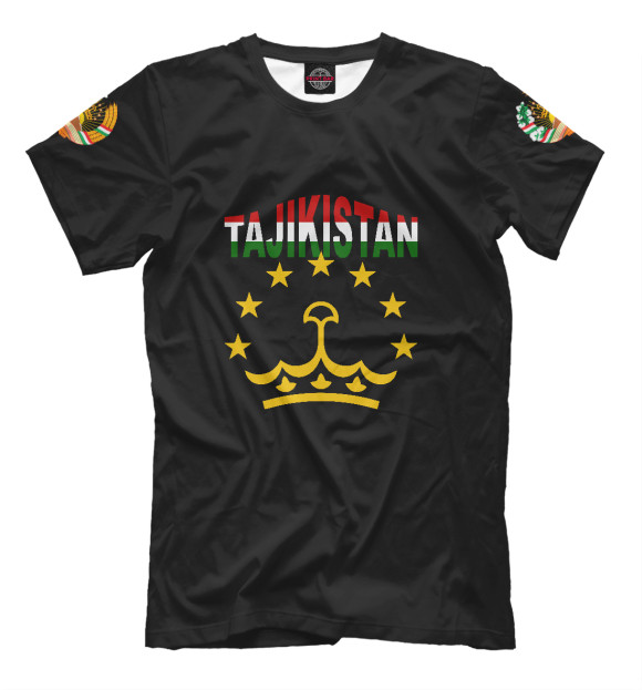 Мужская футболка с изображением Tajikistan цвета Белый