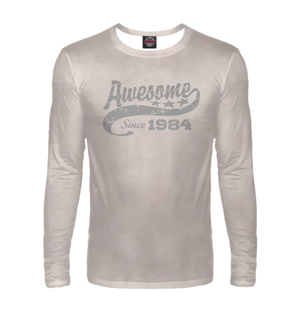 Мужской лонгслив с изображением Awesome Since 1984 цвета Белый