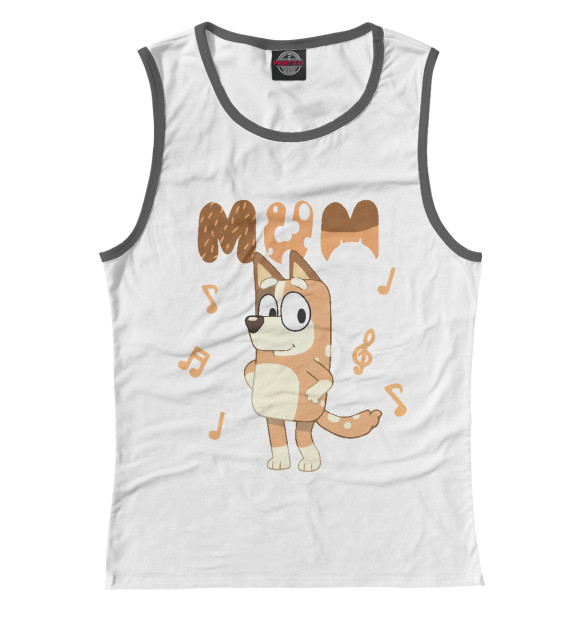 Женская майка с изображением Dog Mum цвета Белый