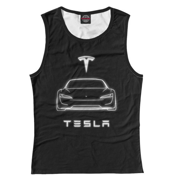 Майка для девочки с изображением Tesla - white light цвета Белый
