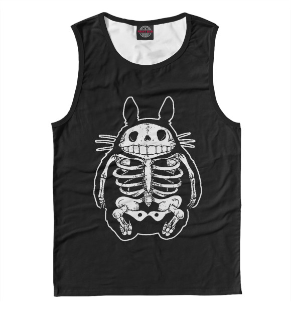 Мужская майка с изображением Totoro Bones цвета Белый