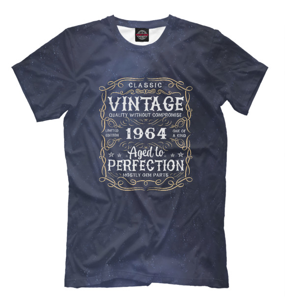 Футболка для мальчиков с изображением Vintage 1964 цвета Белый