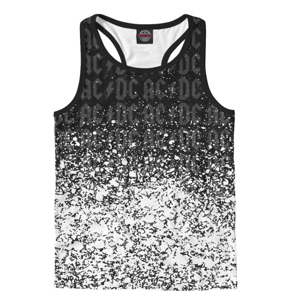 Мужская майка-борцовка с изображением AC/DC цвета Белый