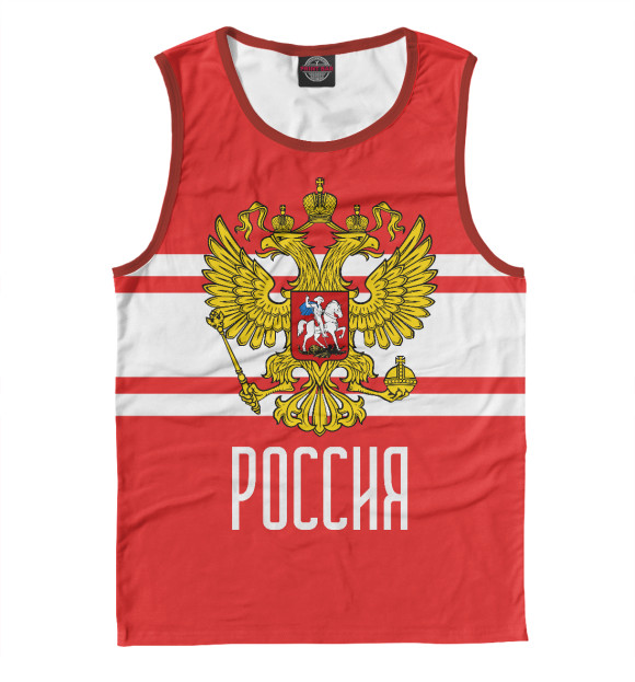 Мужская майка с изображением Россия цвета Белый