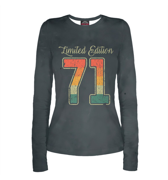 Женский лонгслив с изображением Retro Limited Edition 71 цвета Белый