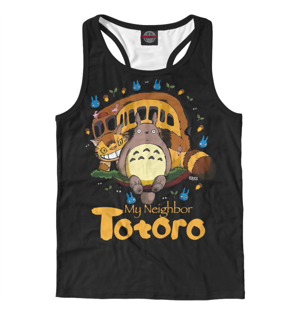 Мужская майка-борцовка с изображением Мой сосед Тоторо цвета Белый