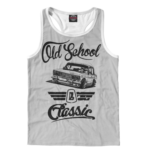 Мужская майка-борцовка с изображением Жигули 2106 цвета Белый