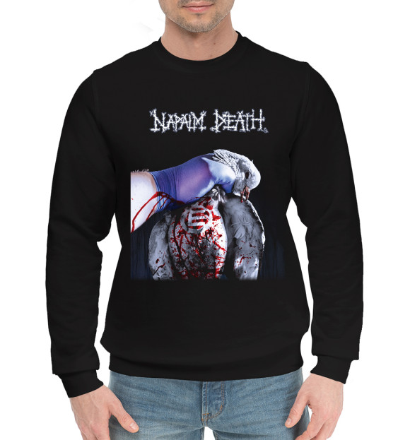 Мужской хлопковый свитшот с изображением Napalmdeath цвета Черный