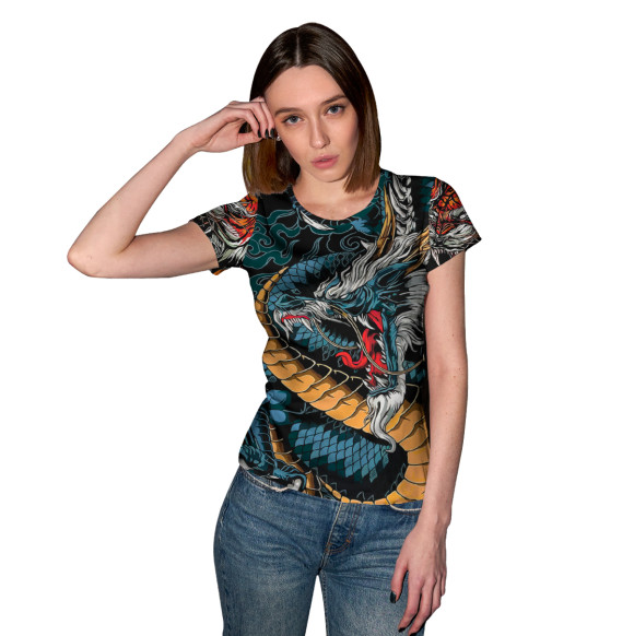 Женская футболка с изображением Япония цвета Белый