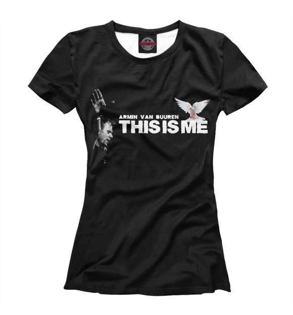 Футболка для девочек с изображением Armin Van Buuren THIS IS ME цвета Белый