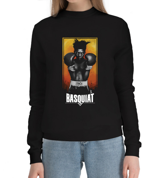 Женский хлопковый свитшот с изображением Basquiat цвета Черный