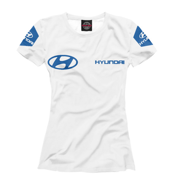 Женская футболка с изображением Hyundai цвета Белый