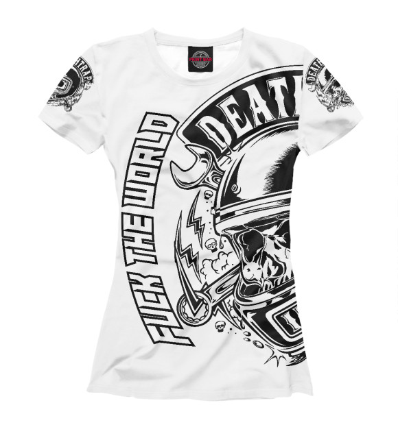 Футболка для девочек с изображением Fuck The World. цвета Белый