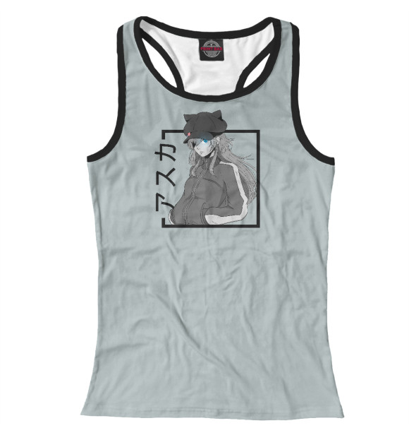 Женская майка-борцовка с изображением Аска Евангелион цвета Белый