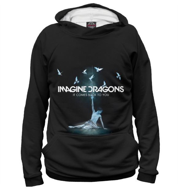 Мужское худи с изображением Imagine Dragons цвета Белый