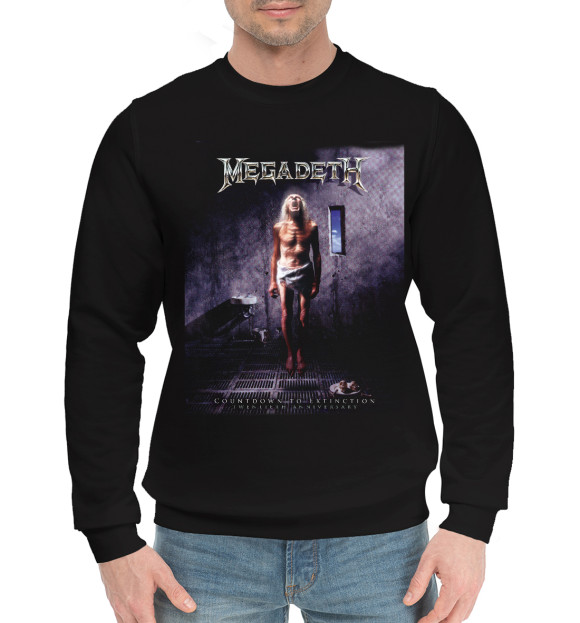 Мужской хлопковый свитшот с изображением Megadeth цвета Черный