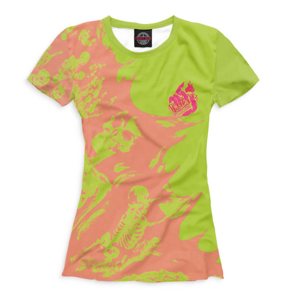 Футболка для девочек с изображением Скелет цвета Белый