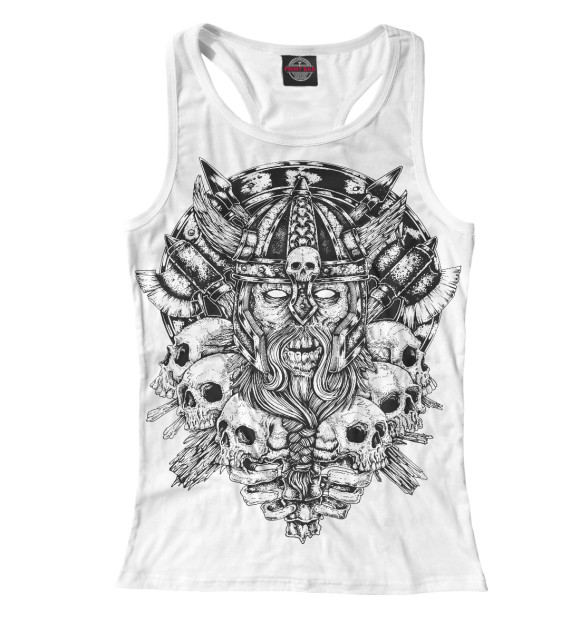 Женская майка-борцовка с изображением Викинги цвета Белый