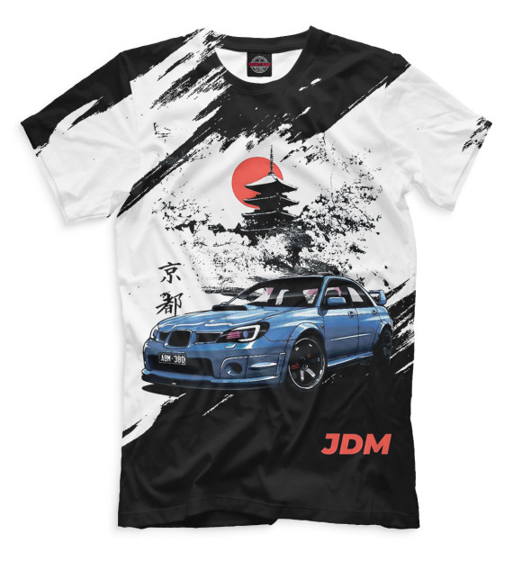Мужская футболка с изображением JDM цвета Белый