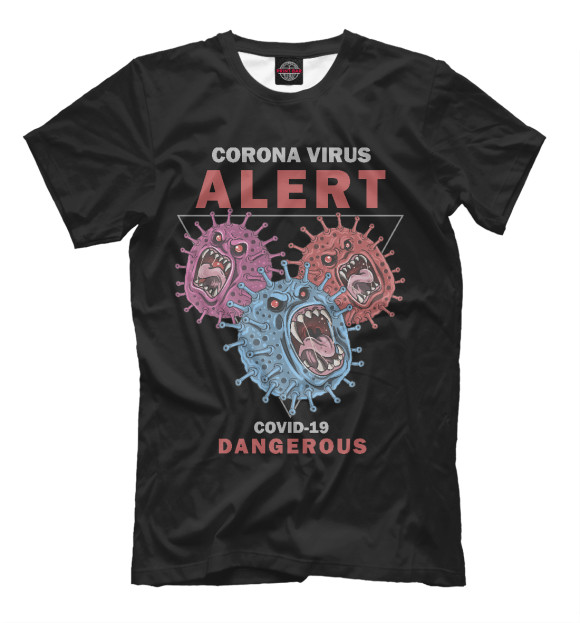 Мужская футболка с изображением Corona Virus цвета Белый