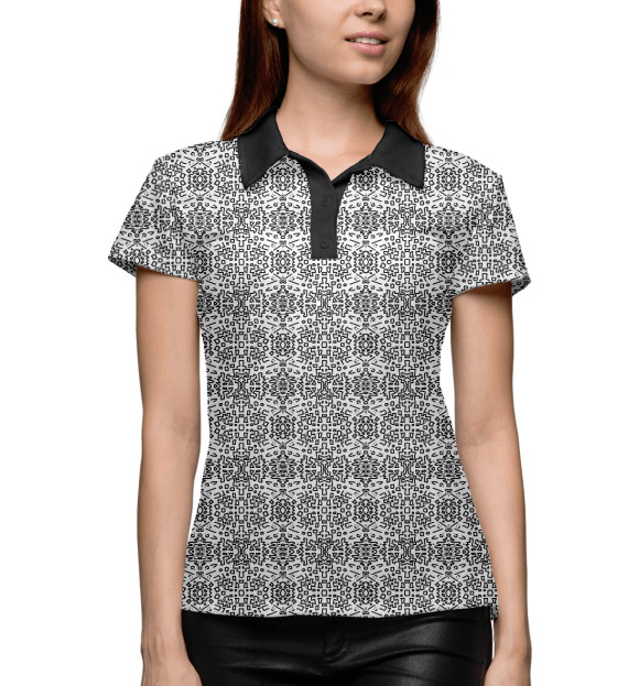 Женское поло с изображением Пазлики цвета Белый