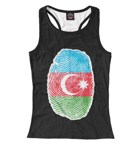 Женская майка-борцовка с изображением Азербайджан цвета Белый