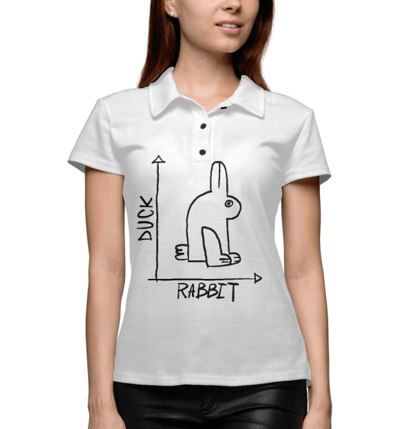 Женское поло с притом Оптическая Иллюзия цвета Белый Женское поло с изображением Оптическая Иллюзия цвета Белый