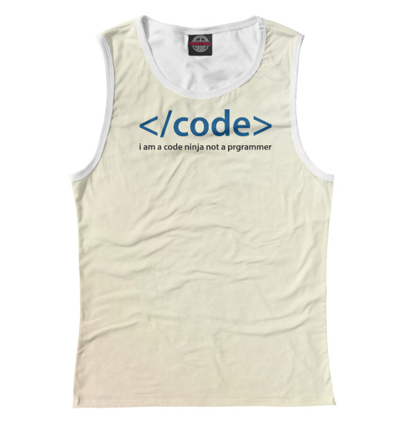 Женская майка с изображением Code Geek цвета Белый