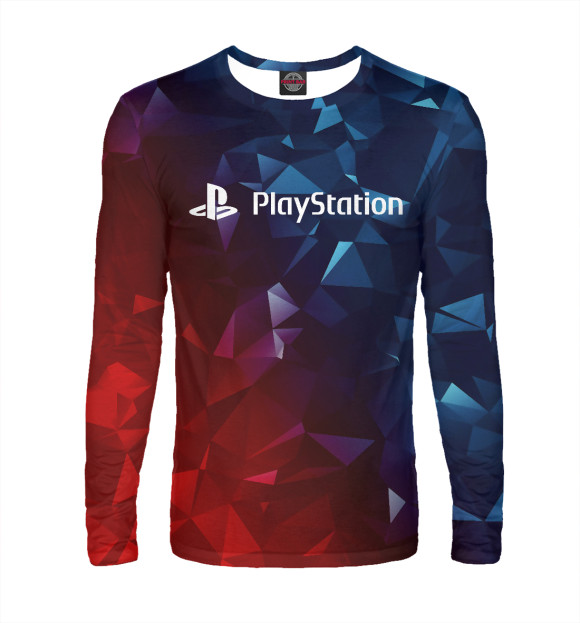 Мужской лонгслив с изображением Playstation цвета Белый