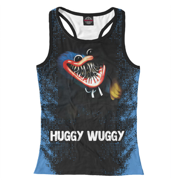 Женская майка-борцовка с притом Poppy Playtime Хагги Вагги цвета Белый Женская майка-борцовка с изображением Poppy Playtime Хагги Вагги цвета Белый