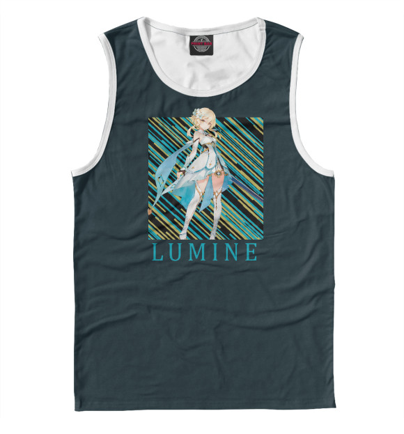 Майка для мальчика с изображением Люмин Геншин импакт цвета Белый