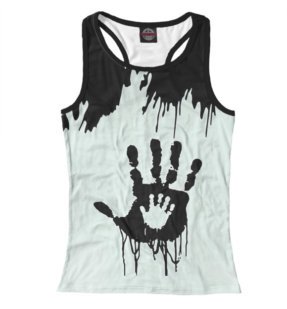 Женская майка-борцовка с притом Death Stranding цвета Белый Женская майка-борцовка с изображением Death Stranding цвета Белый