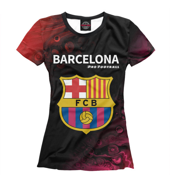 Футболка для девочек с изображением Барселона | Pro Football цвета Белый