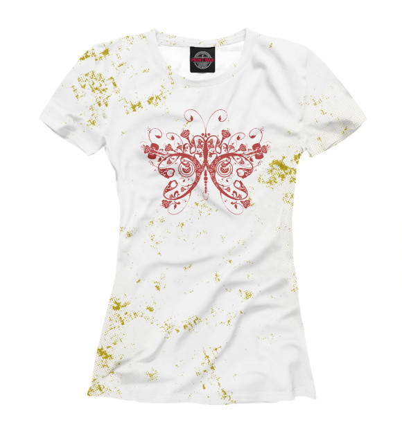 Женская футболка с изображением Butterfly цвета Белый