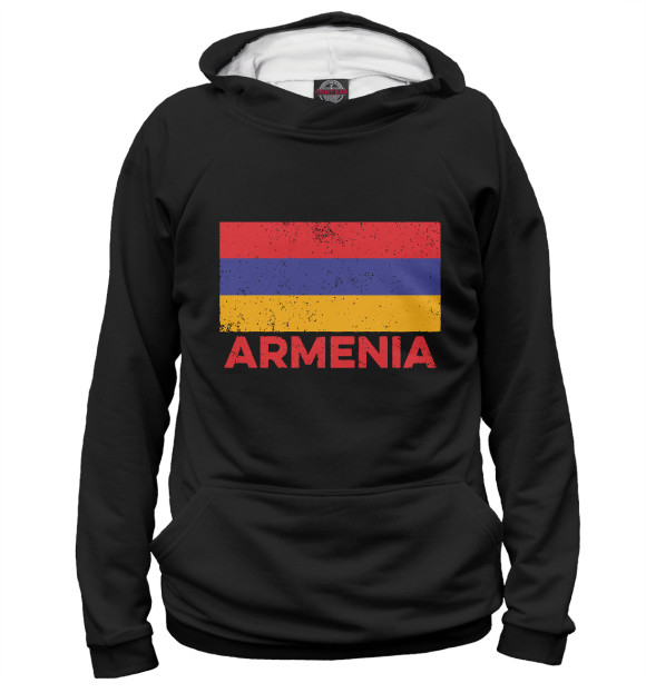 Женское худи с изображением Armenia цвета Белый