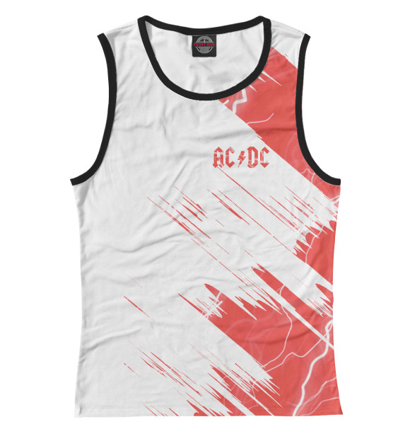 Майка для девочки с изображением AC/DC цвета Белый