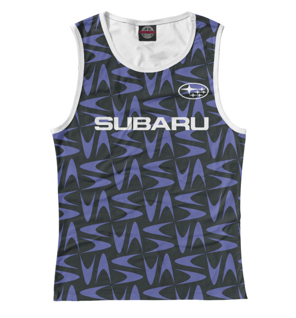 Женская майка с изображением SUBARU цвета Белый