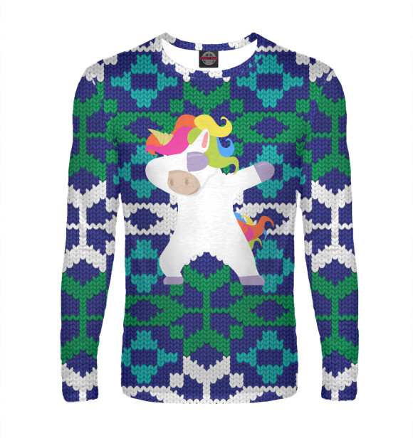 Мужской лонгслив с изображением Unicorn DAB 2022 цвета Белый