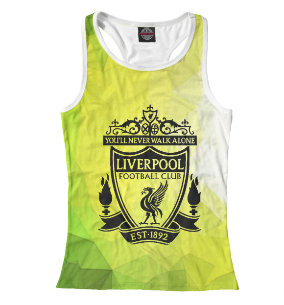 Женская майка-борцовка с изображением Liverpool / Ливерпуль цвета Белый